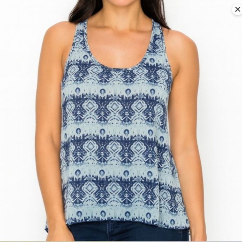 Teenbell Boho Tribal Ikat Pattern Tank S flowy Geometric Drapey Festival Desert